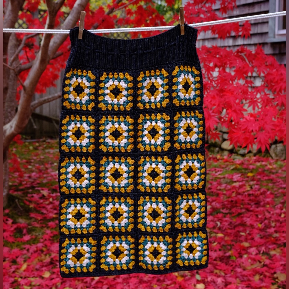 NWT Misha & Puff Patchwork Crochet Skirt in Carbon, OS - Picture 3 of 7